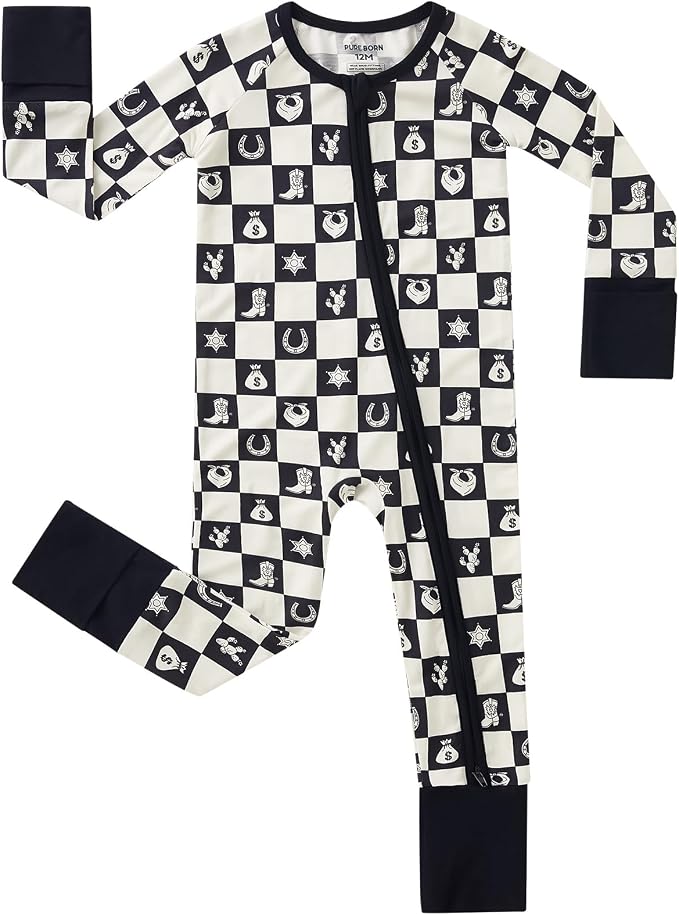 pureborn Baby Sleeper Viscose from Bamboo Zipper Footies Pjs 0-24 Months | by pureborn