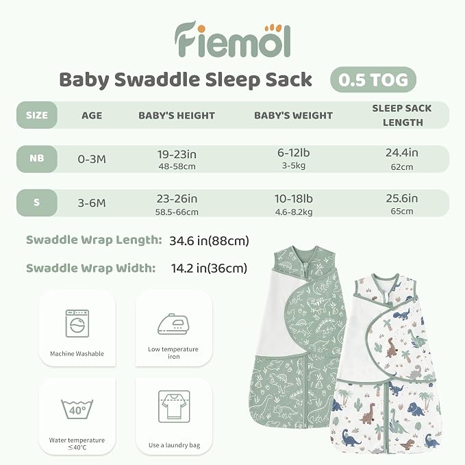 Baby Swaddle Sleep Sack 3-6 Months, Cotton Swaddles - Image 8