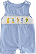 Newborn Baby Boys Sleeveless Seersucker Romper One Piece Straps Overalls by Arvbitana