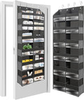 HOMELUX THEORY Heavy Duty Over the Door Organizer - Extra Wide Closet Organizers And Storage, Hanging Storage Door for Bedroom & Baby Nursery, 1PC Dark Gray