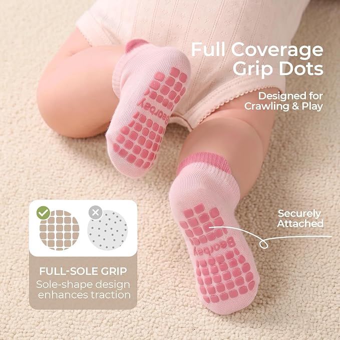 Non-slip Toddler Ankle Cotton Grip Socks Unisex 6M-5T - Image 6