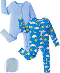 PATPAT Baby Footie Romper with Mittens for Boy and Girl, Anti-Slip & 2-Way Zipper, Long Sleeve, Viscose from Bamboo, Outfit