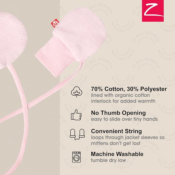 Zutano Baby Fleece Mittens for Infant, Outdoor Baby Winter Gloves | Thumbless - Image 3