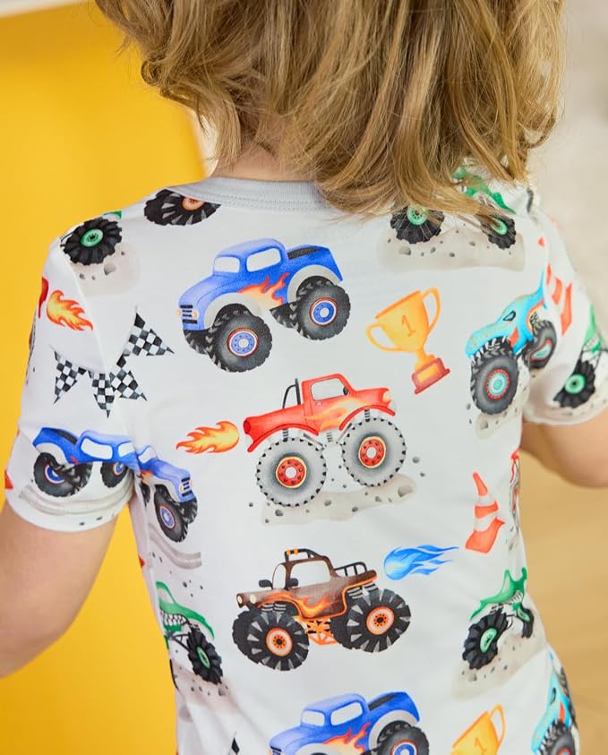 babee Reshinee Bamboo Viscose Toddler Boys Pajamas Set, Short Sleeve Kids - Image 8