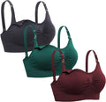 Lataly Womens Seamless Nursing Bra Sleeping Maternity Bralette for Breastfeeding Pack of 3