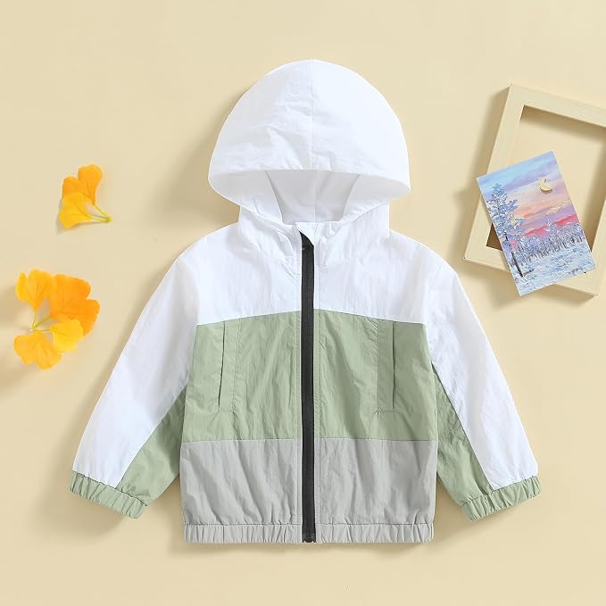 Toddler Windbreaker Jacket Baby Girl Hooded Zip Up Sweatshirt Winter Jacket - Image 4
