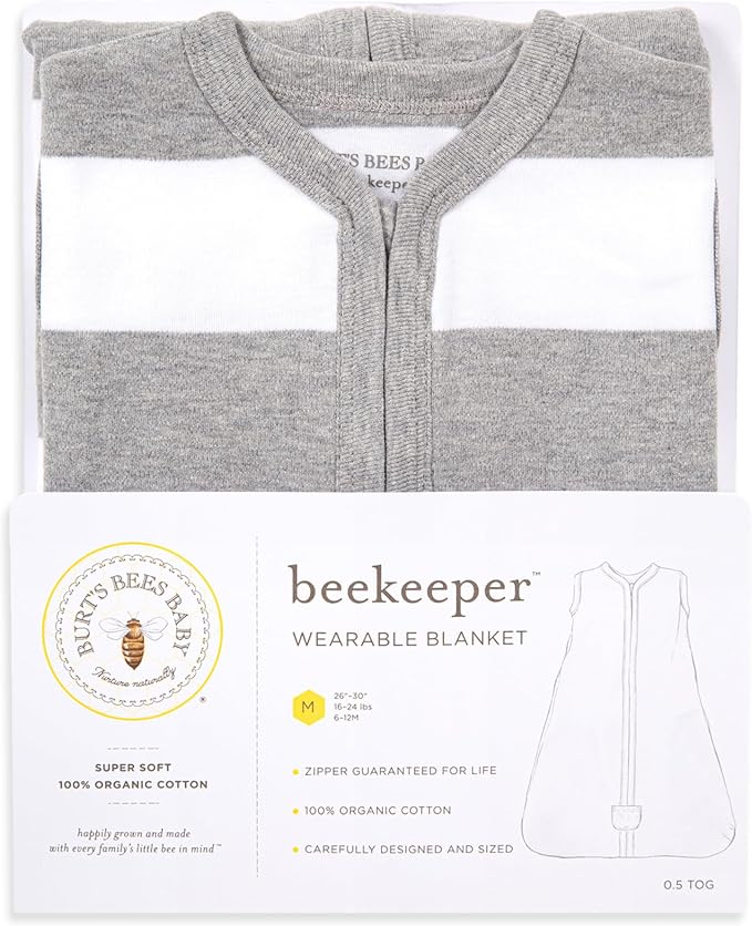 Burt's Bees Baby Infant Wearable Blanket, Organic Cotton Unisex Beekeeper - Image 7