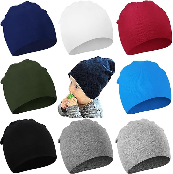 DRESHOW BQUBO 8 Pack Baby Newborn Hats Infant Toddler Kid Hats Soft Nursery - Image 7