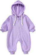 Unutiylo Unisex Baby Boys Girls Long Sleeve Infant Baby Zipper Hooded Jumpsuits by Unutiylo