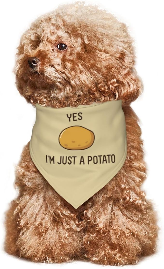 Baked Potato with Legs Dog Bandana, Funny Washable Triangle Bibs Scarf - Image 7