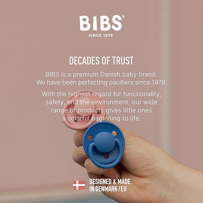 BIBS De Lux Baby Pacifier 2-Pack | Made in Denmark | BPA Free Dummy Soother, Round Nipple. Silicone, OneSize (0-36 Months), Island Sea/Sage