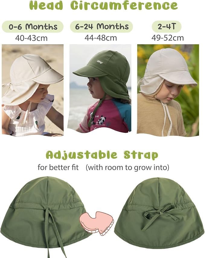 FURTALK Baby Sun Hat with Neck Flap UPF 50+ Toddler Quick Dry Swim Hat | UV - Image 6