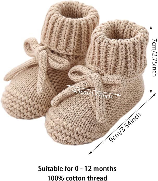 DSORVICD Newborn Baby Boys Girls Knitted Booties Soft Sole Shoes Socks - Image 4