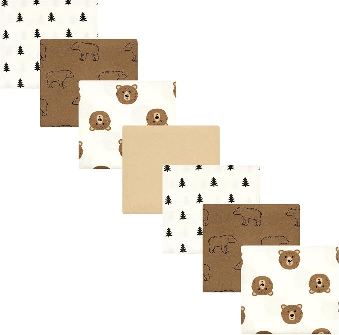 Hudson Baby Unisex Baby Cotton Poly Flannel Receiving Blankets Bundle, One Size by HudsonBaby