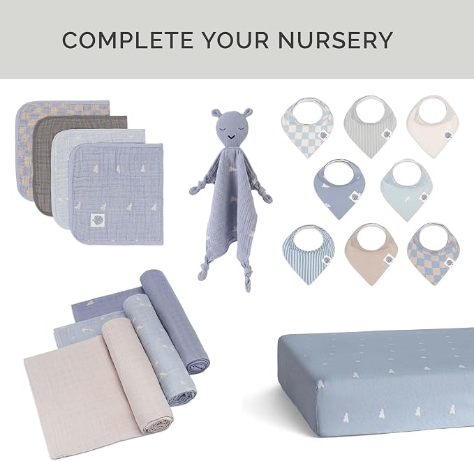 Parker Baby Co. Large 100% Cotton Muslin Burp Cloths, soft burping cloths - Image 9