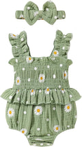 YOUNGER TREE Baby girl Romper Infant Summer Clothes Ruffle Sleeveless One Piece by YOUNGERTREE