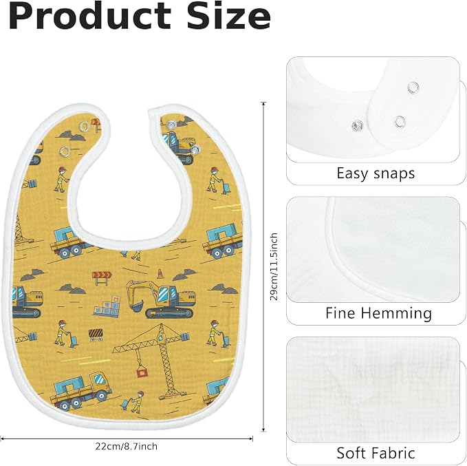 Baby Bibs for Baby Boys Girls 6-Pack - Image 2