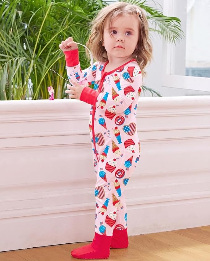 babee Reshinee Viscose Derived from Bamboo Baby Footie Pajamas Convertible - Image 7