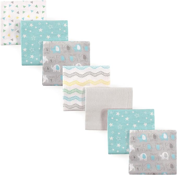 Luvable Friends Unisex Baby Cotton Flannel Receiving Blankets, Basic Elephant by Luvable+Friends