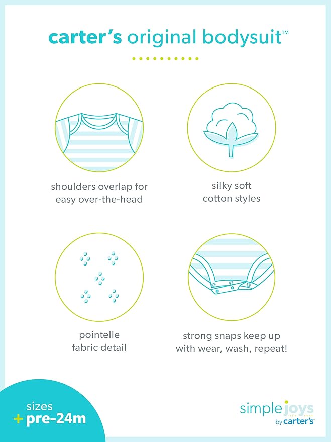 Simple Joys by Carter's Baby Boys 6-Pack Short-Sleeve Bodysuit - Image 7