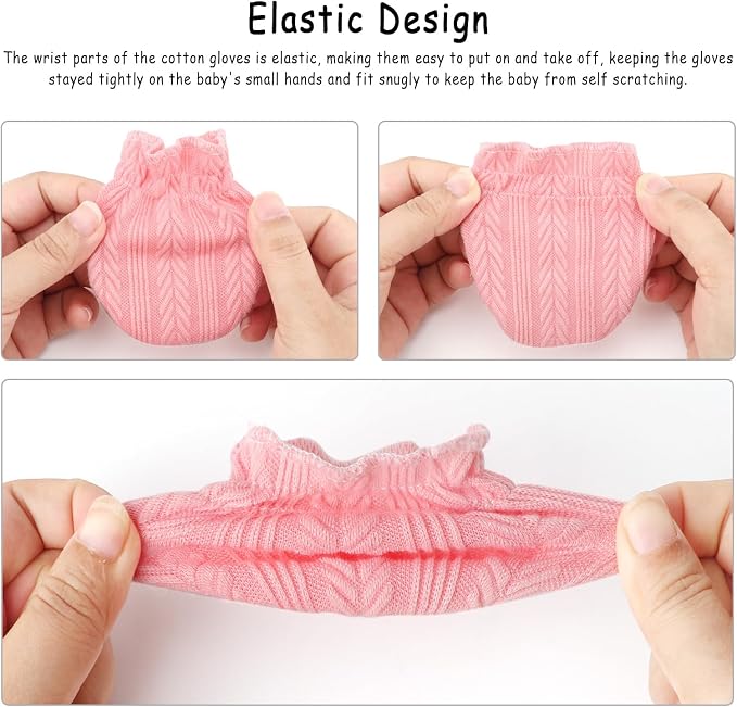 BQUBO 12 Pairs Baby Mittens Newborn Infant Mittens No Scratch Cotton Elastic - Image 6