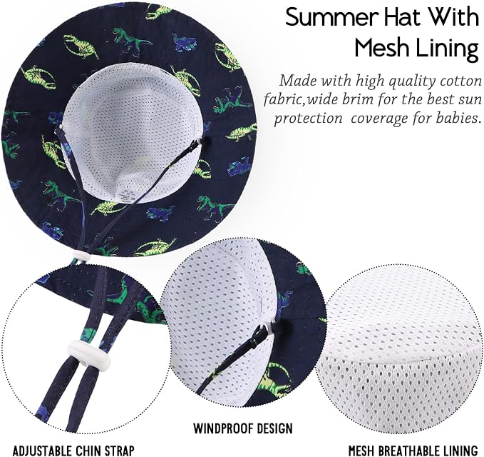 JANGANNSA Cotton Baby Sun Hat Infant Toddler Boys Girls Bucket Hats Summer Sun - Image 5