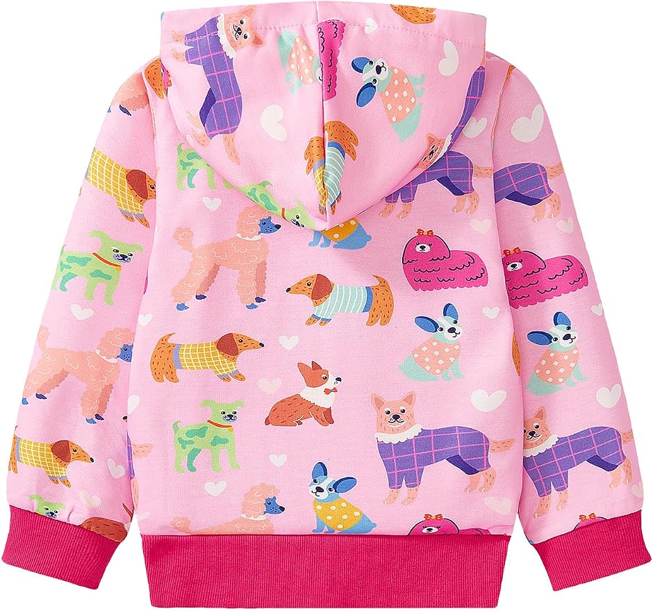 Baby Girl Zip-up Jacket Rainbow Unicorn Cotton Hoodie Sweatshirt Toddler Fall - Image 5