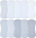 10-Pack Burp Cloths for Baby Boys and Girls by Benoxine