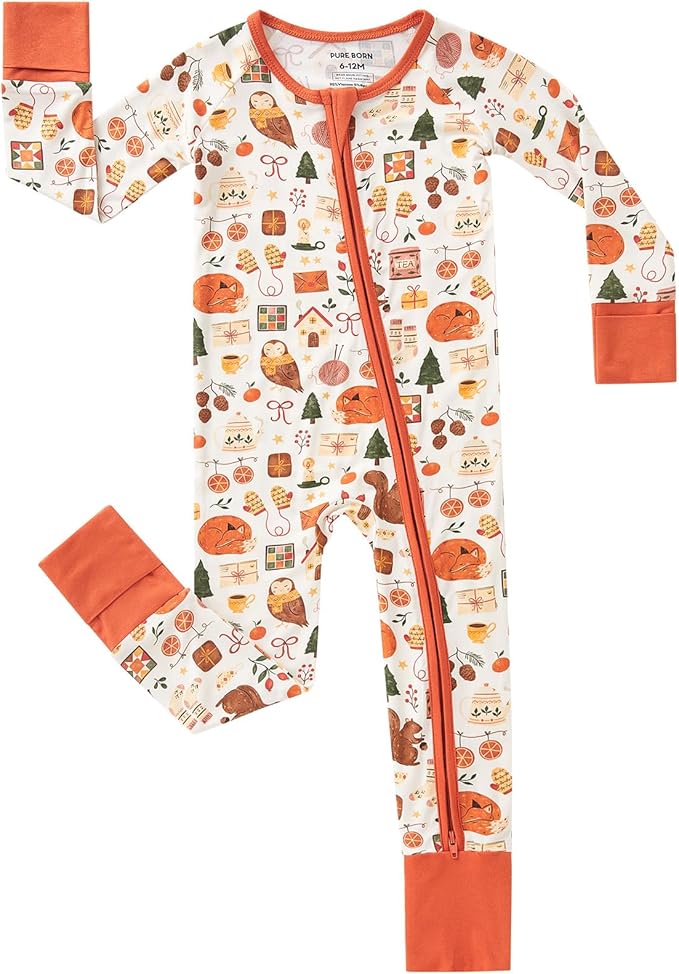pureborn Baby Sleeper Viscose from Bamboo Zipper Footies 0-24 Months by pureborn