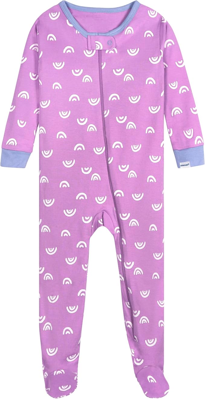 Onesies Brand Baby Girls 4-Pack Footed Pajamas - Image 2
