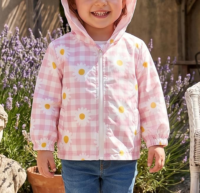 Toddler Baby Girl Windbreaker Jacket Zip Up Hoodie Long Sleeve Sweatshirt - Image 2
