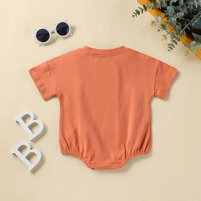 Baby Boy Girl Bubble Romper Infant Plain Oversize T-shirt Bodysuit - Image 4