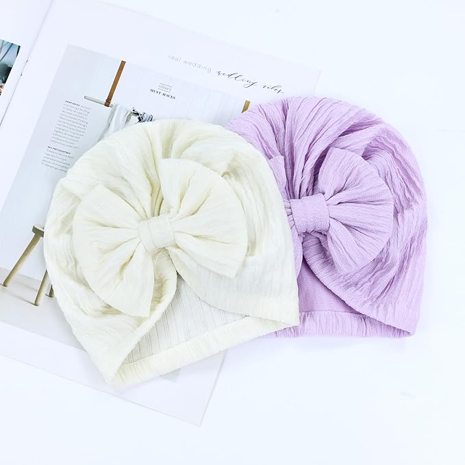 Cinaci 4 Pieces Baby Girls Turban Hats - Image 8