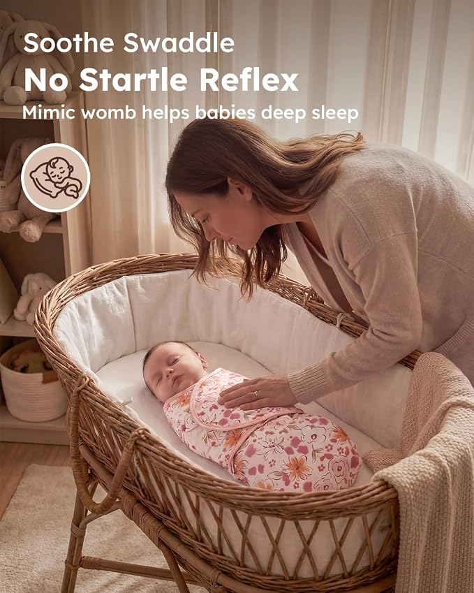 Yoofoss Baby Swaddles for Newborns 100% Organic Cotton, 0-3 Months 2 Zippers - Image 6