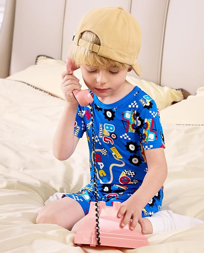 babee Reshinee Bamboo Viscose Toddler Boys Pajamas Set, Short Sleeve Kids - Image 9