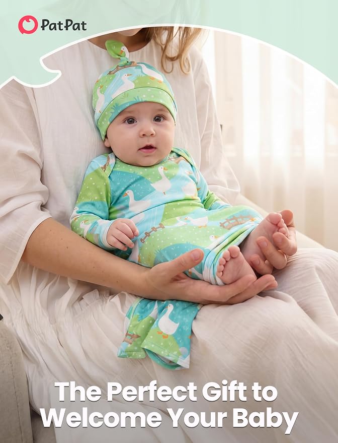 PATPAT Baby Sleeper Gown with Hat - Image 2