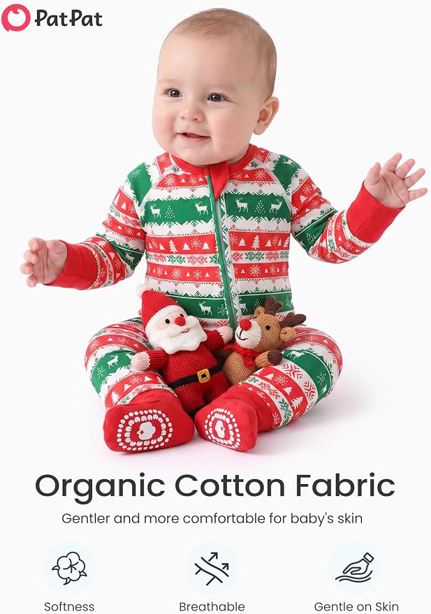 PATPAT Organic Cotton Baby Footie Pajamas - Image 3