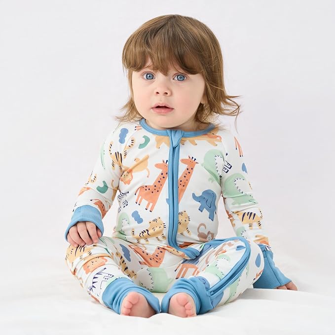 pureborn Baby Sleeper Viscose from Bamboo Zipper Footies Pjs 0-24 Months | - Image 6