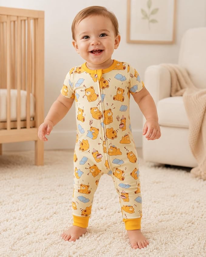 GUISBY Baby Cotton Footless Zipper Pajamas | 100% Cotton Comfort, Easy Zipper - Image 4