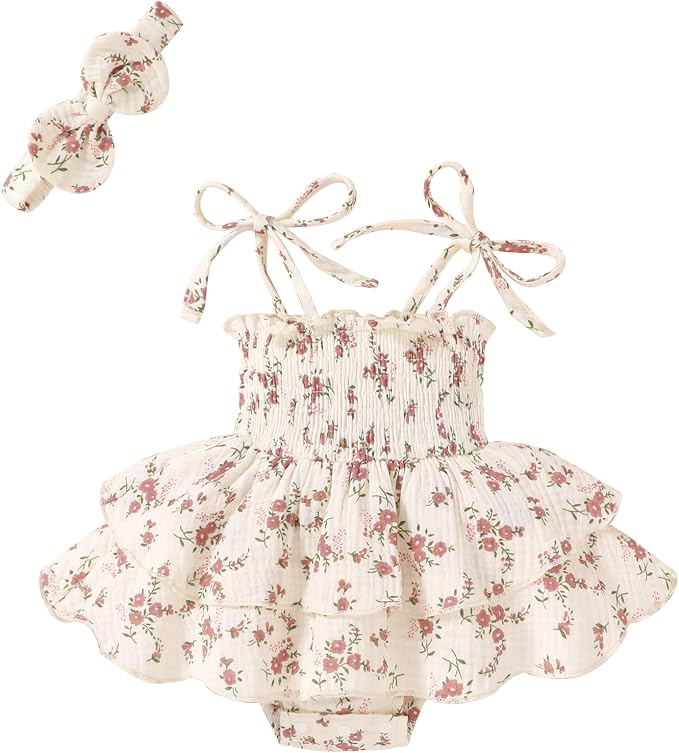 YOUNGER TREE Baby Girl Clothes Infant Summer Romper Dress Sleeveless Bodysuit by YOUNGERTREE