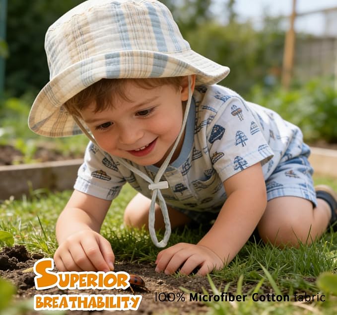 Baby Sun Hat Infant Toddler Summer Cotton Yarn Bucket Hat - Image 4