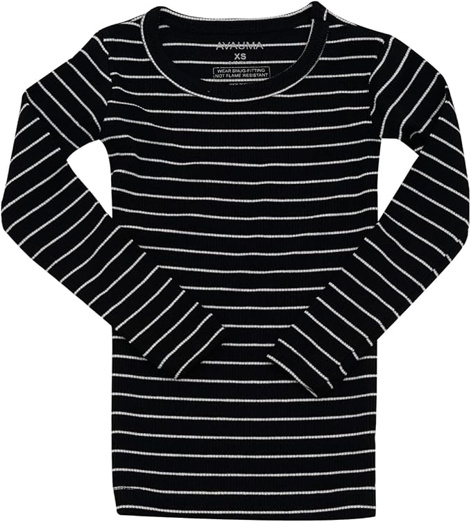 AVAUMA Stripe Pattern Baby Boys Girls Pajama Set Kids Toddler Snug fit Ribbed - Image 3