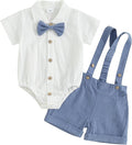 PUHHAPIEY Baby Boy Gentleman Wedding Outfit Dress Romper Suspender Pants | 0 3 by PUHHAPIEY