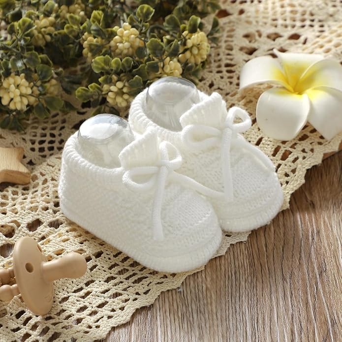 Neiwech Baby Booties Newborn Cozy Soft Warm Knitted Crib Shoes - Image 2
