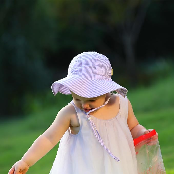 Baby & Toddler Wide Brim Sun Hats UPF 50+ Sun Protection Bucket Cap Cute - Image 4