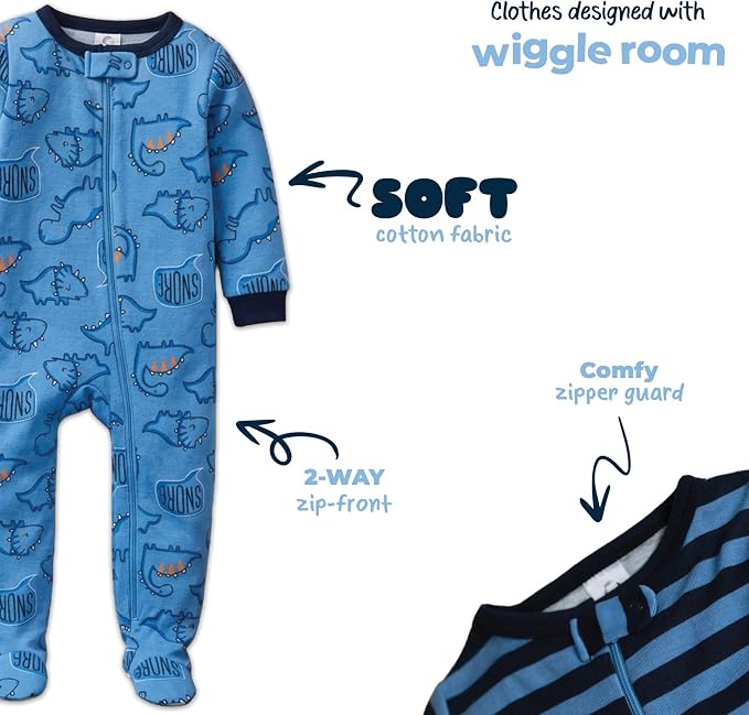 Gerber Baby Boys 2-Pack Footed Pajamas - Image 5