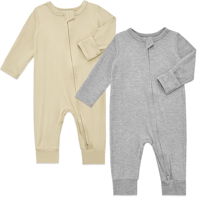 Aablexema Baby Footless Pajamas Rayon of Bamboo Romper | 3pcs Infant 2-way - Image 3