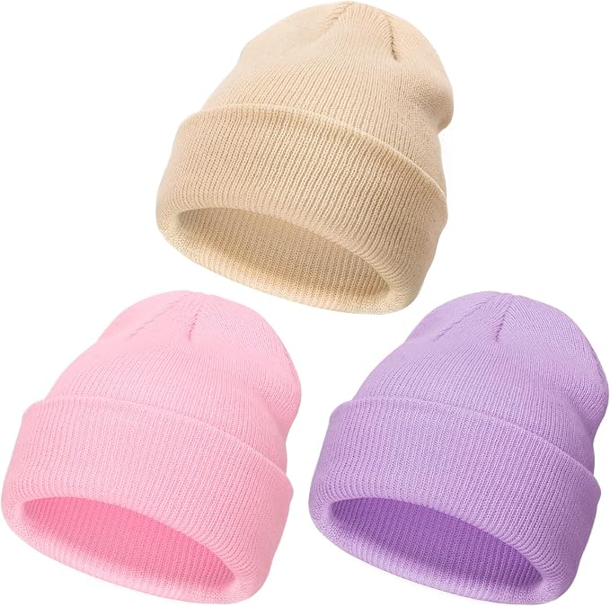 DRESHOW BQUBO 3 Pack Baby Beanies Toddler Kids Winter Hats Soft Knit Hat - Image 8