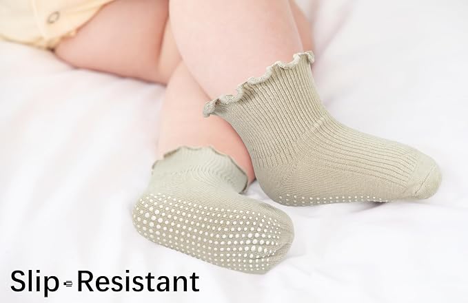 Girls Ruffle Socks Non-Slip Ankle Socks - Image 6