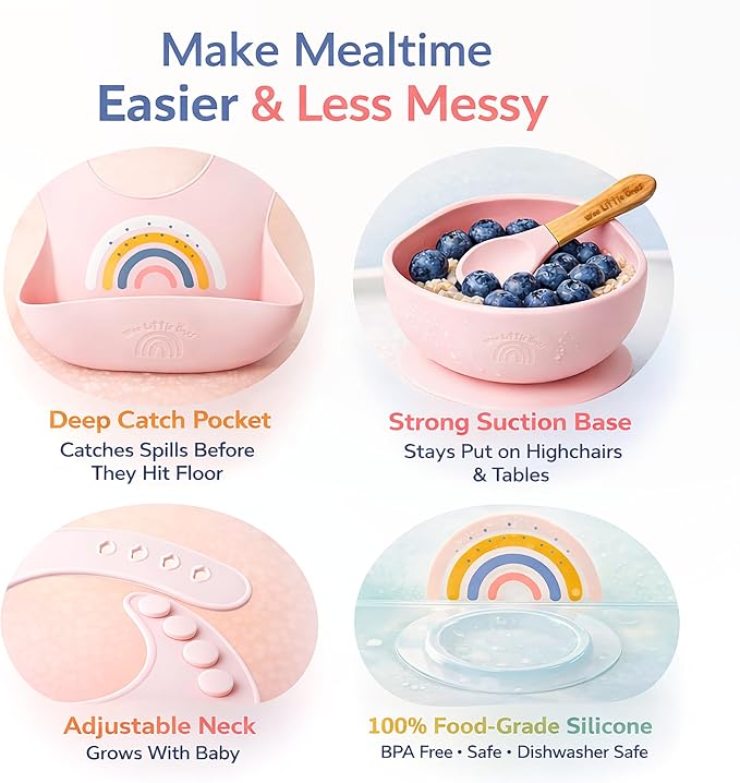 Baby Silicone Bib and Suction Bowl Set – Baby Led Weaning Feeding Set - Image 6